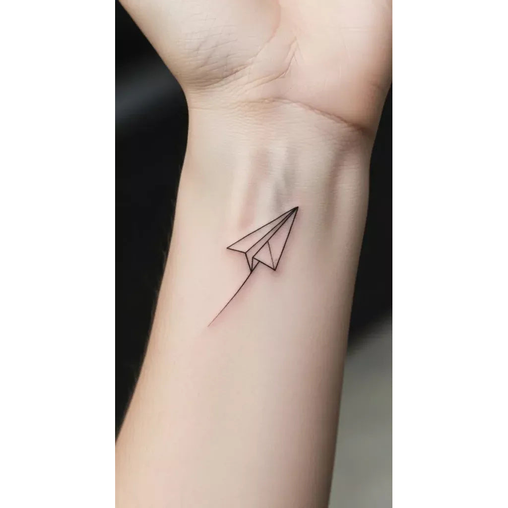 Paper Airplane Temporary Tattoo