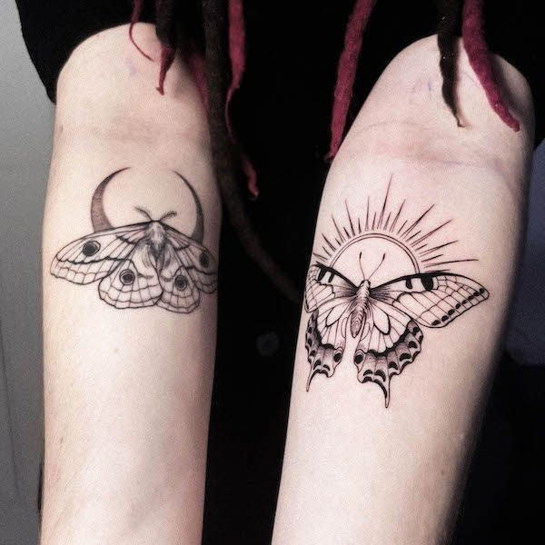 Twin Skull Tattoos Temporary Tattoo