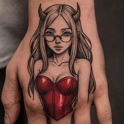 Comic Book Woman Temporary Tattoo