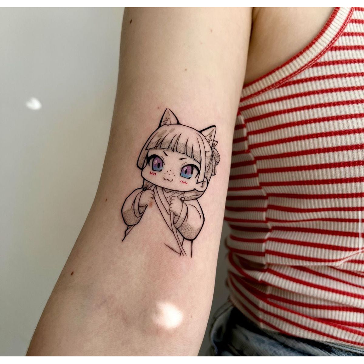 Anime Cat Girl Temporary Tattoo