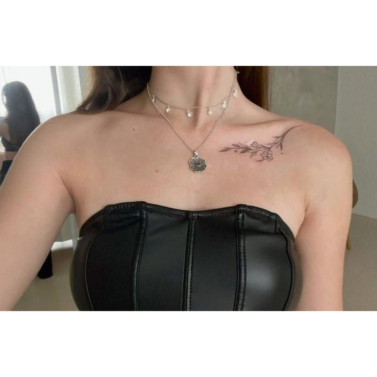 Minimal Chest Tattoo Temporary Tattoo