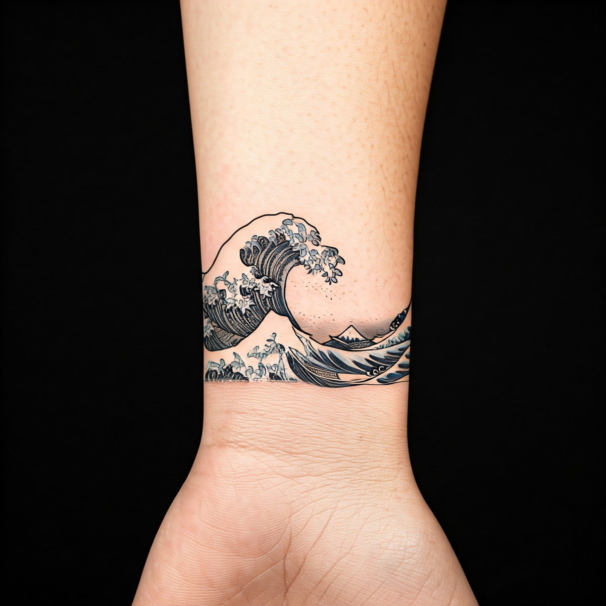 Ocean Wave Armband Temporary Tattoo