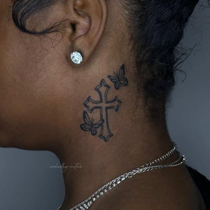 Peony Branch Temporary Tattoo
