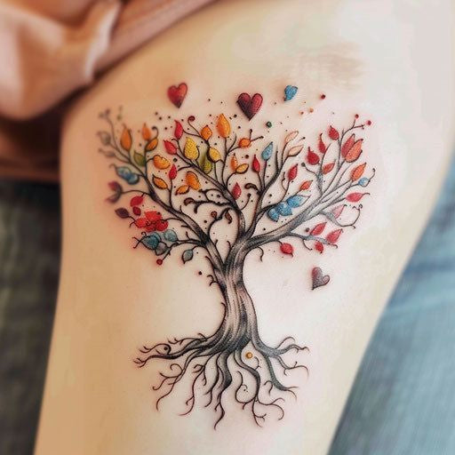Colorful Tree of Life Temporary Tattoo