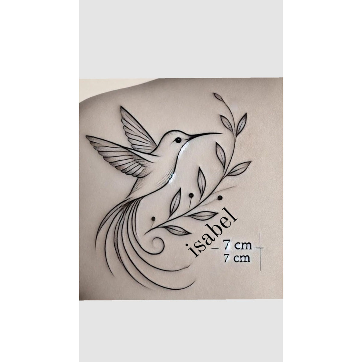 Hummingbird and Branch Temporary Tattoo