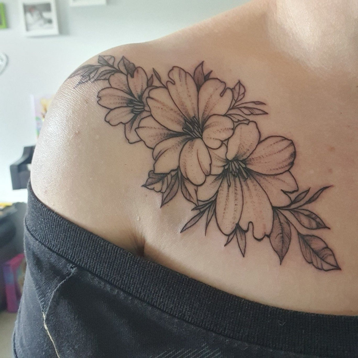 Owl and Flowers Temporary Tattoo