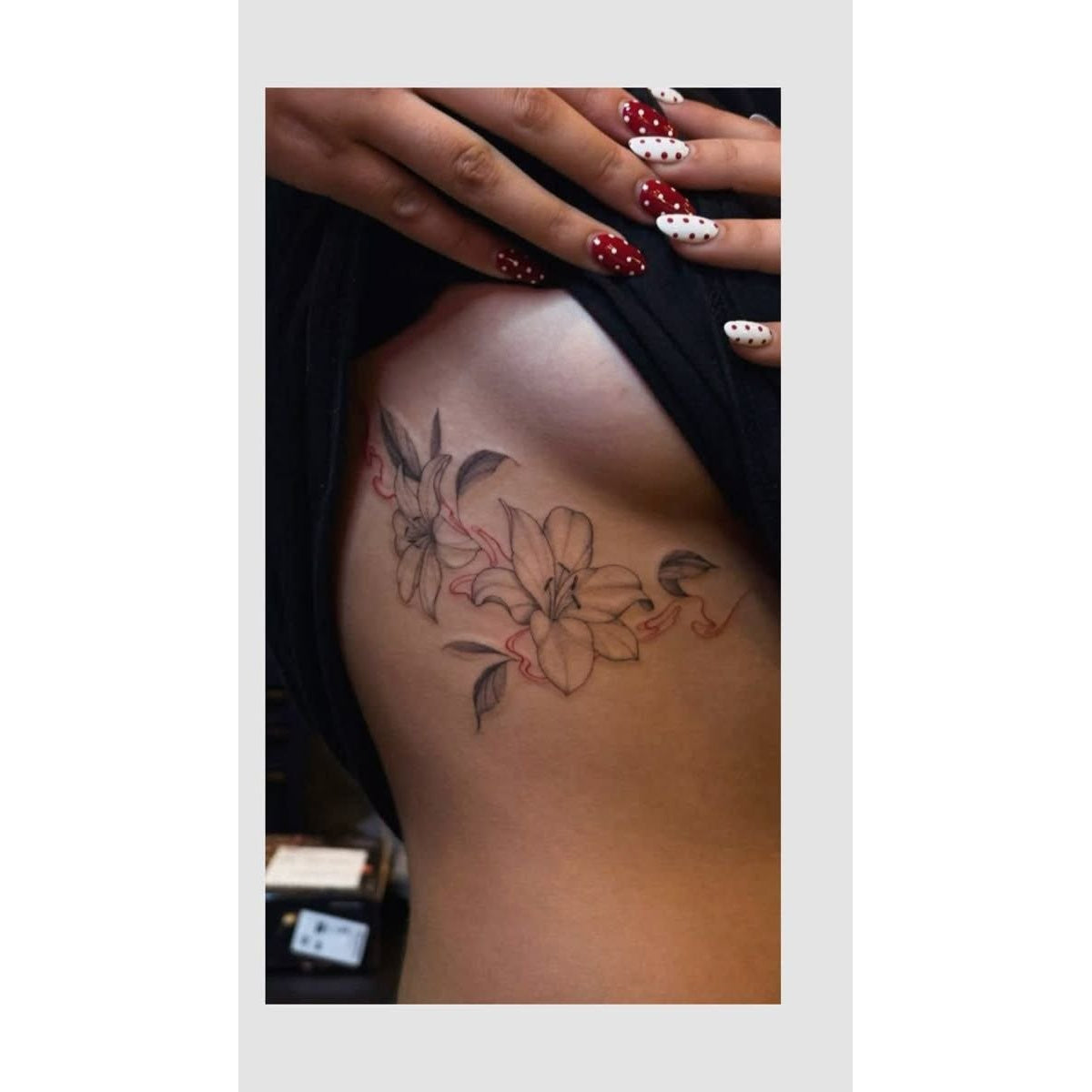 Waist Flower Bouquet Temporary Tattoo