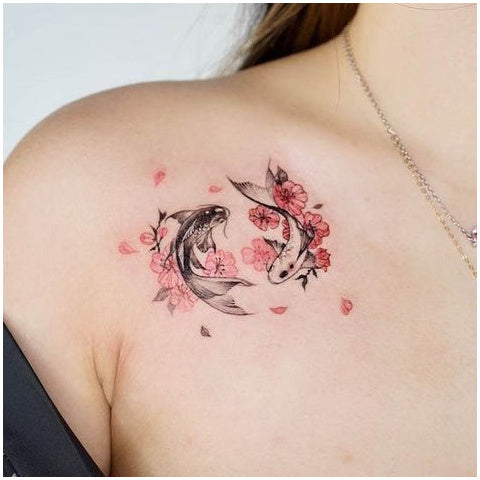 Red Floral Temporary Tattoo | Superink Lab
