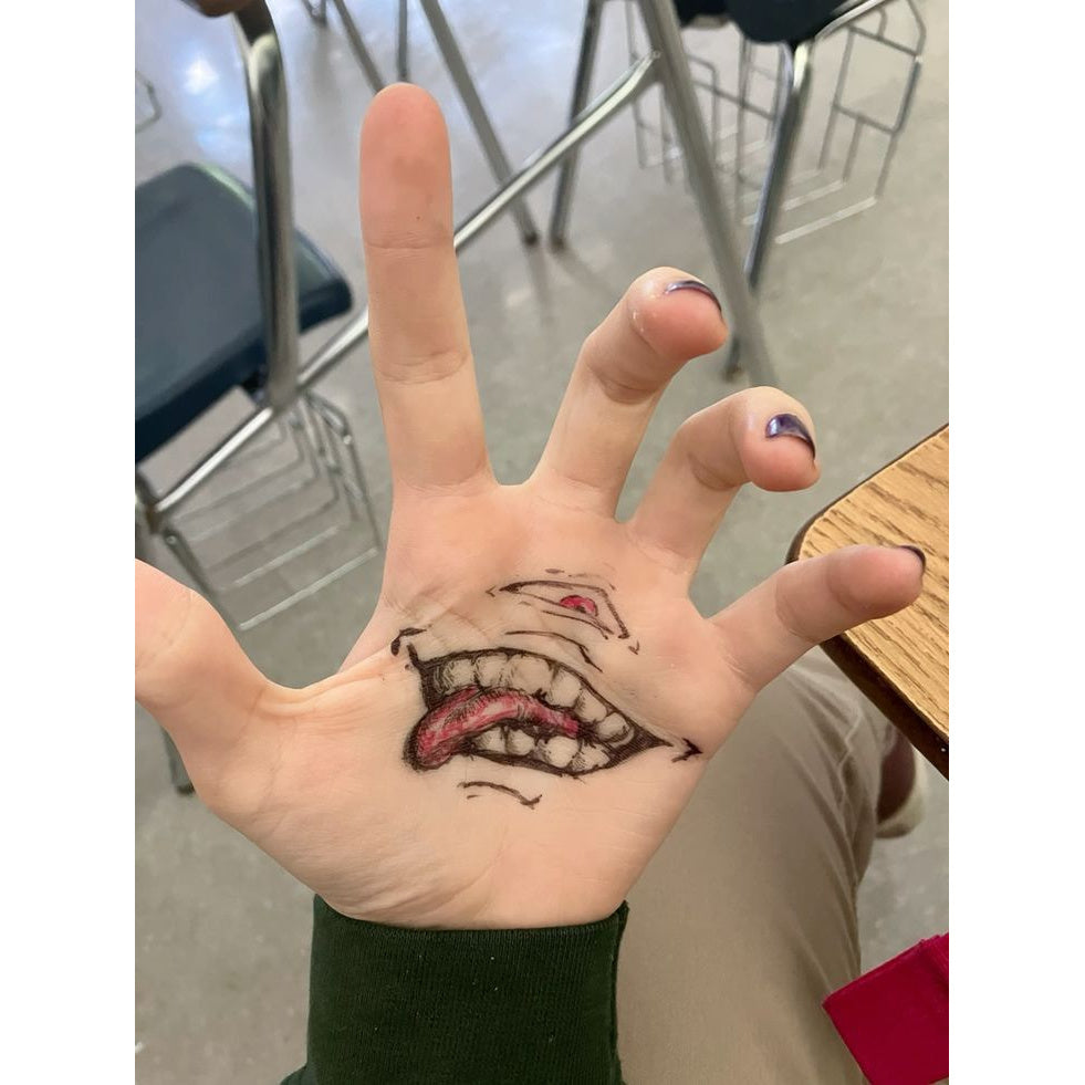 Mouth Palm Temporary Tattoo