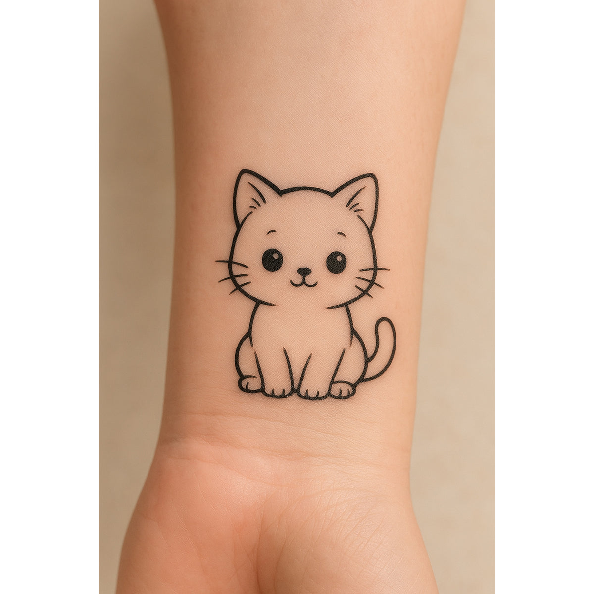 Cute Cat Temporary Tattoo – Adorable Kitty Designs