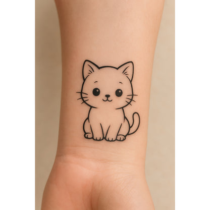Cute Cat Temporary Tattoo – Adorable Kitty Designs