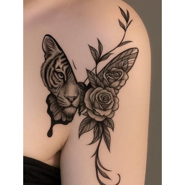 Crescent Moth Temporary Tattoo