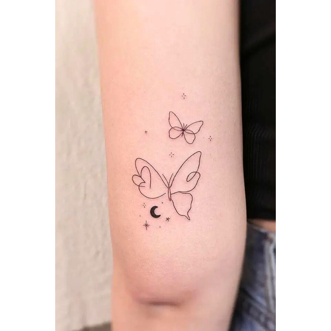 Butterfly and Stars Temporary Tattoo