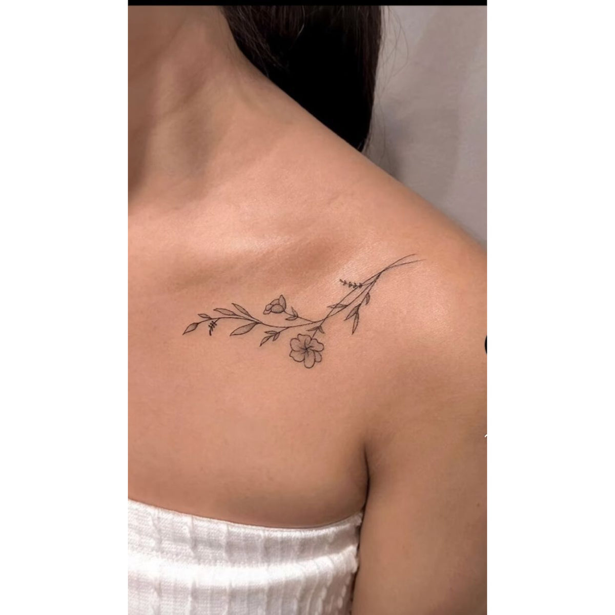 Bird Branch Shoulder Temporary Tattoo