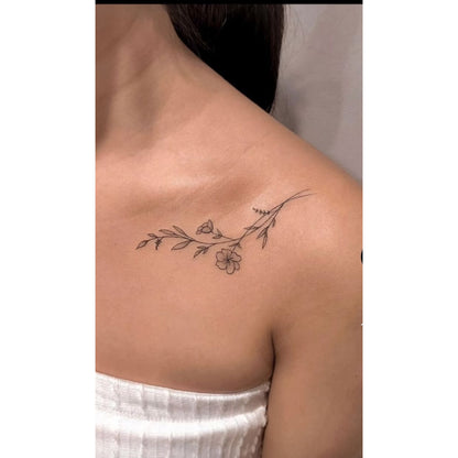 Bird Branch Shoulder Temporary Tattoo