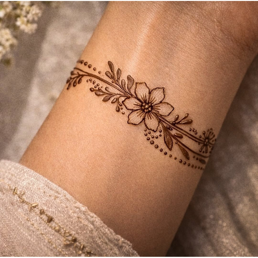 Floral Armband Temporary Tattoo
