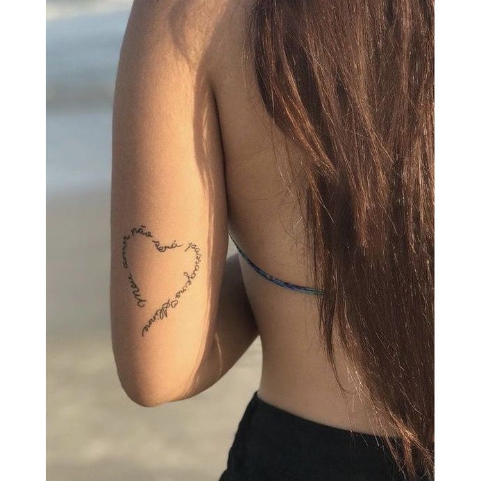 Shoulder Heart Outline Temporary Tattoo