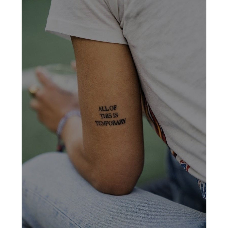 Quote and Illustration Temporary Tattoo Set