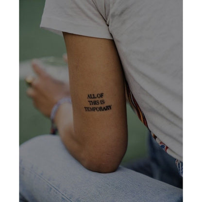 Quote and Illustration Temporary Tattoo Set