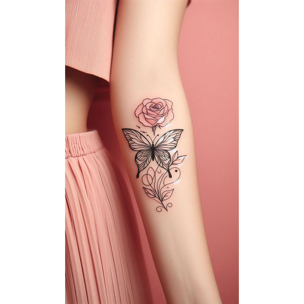 Floral Wrist Temporary Tattoo