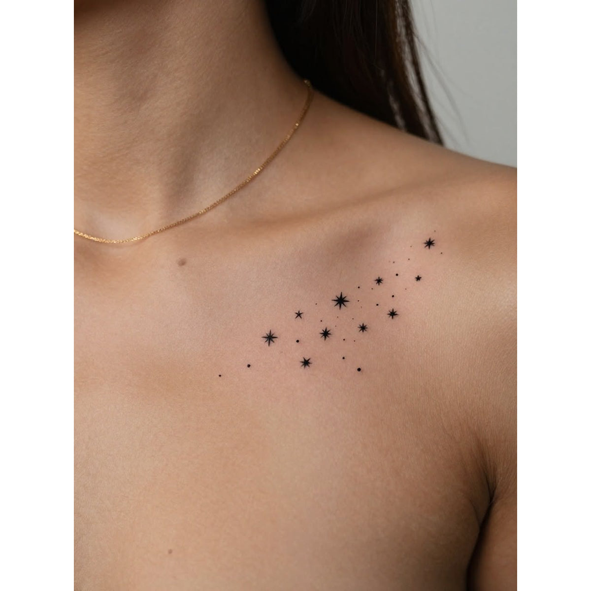 Collarbone Star Cluster Temporary Tattoo