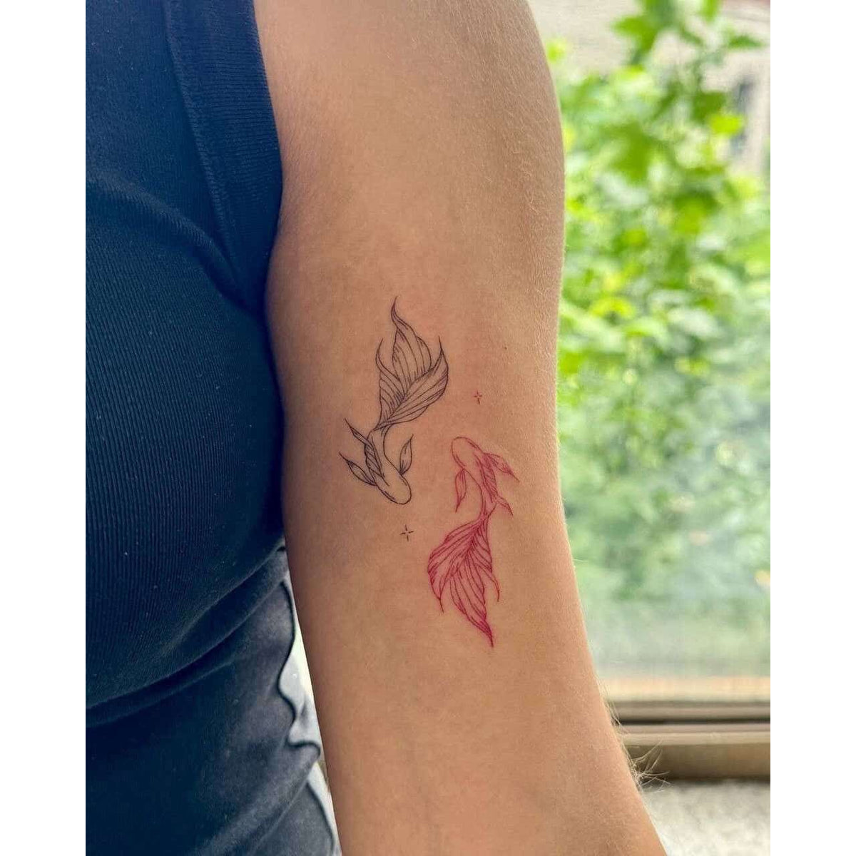 Red and Black Birds Temporary Tattoo