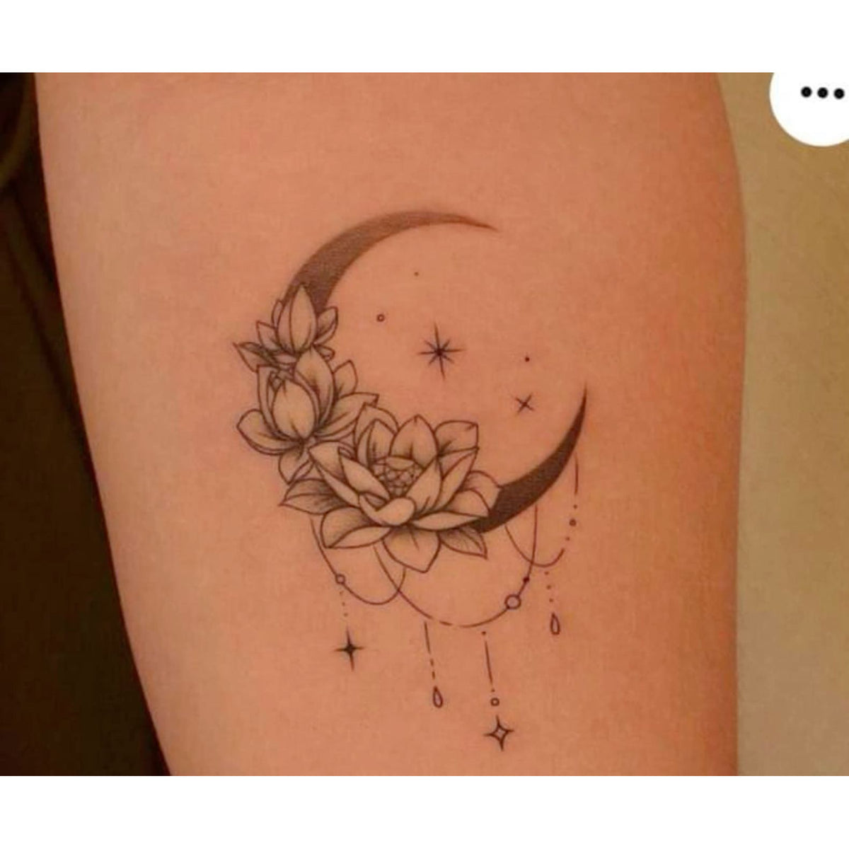 Moonlit Flower Garland Temporary Tattoo