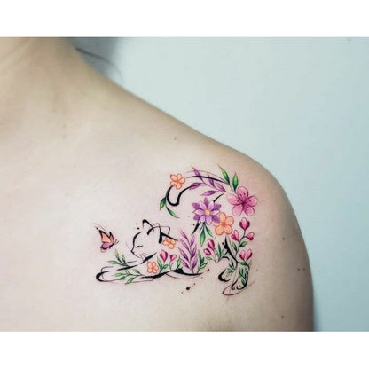 Colorful Flower Bouquet Temporary Tattoo