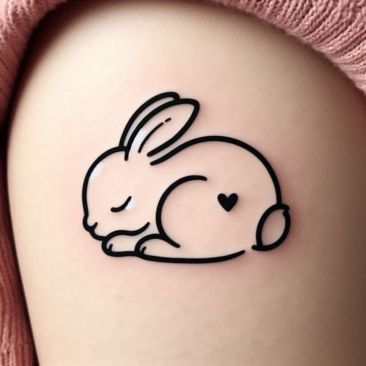 Bunny Heart Temporary Tattoo