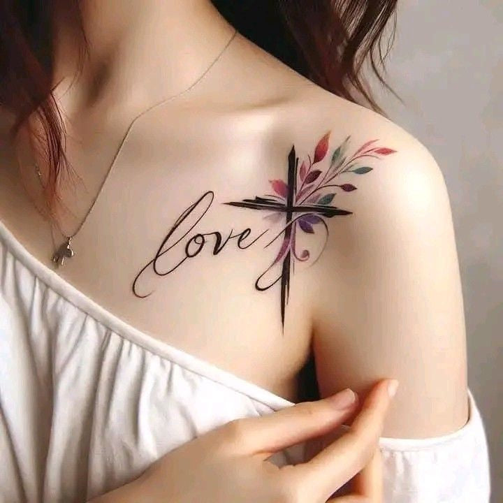 Love and Flowers Script Temporary Tattoo