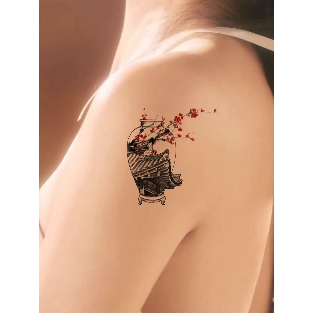 Miniature Pagoda Temporary Tattoo