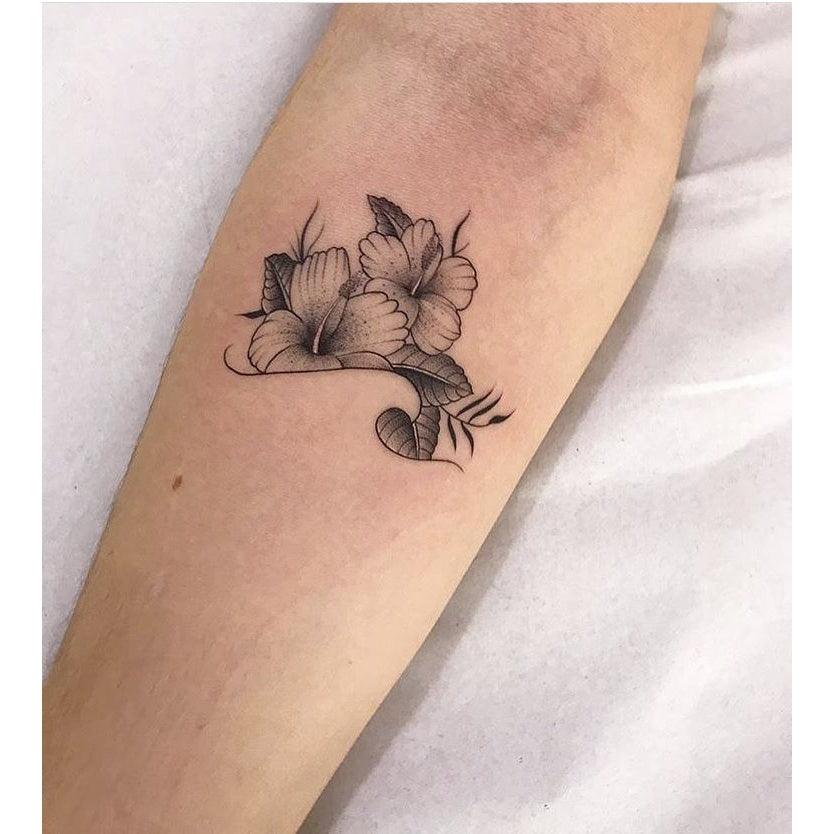 Rose and Leaves Temporary Tattoo