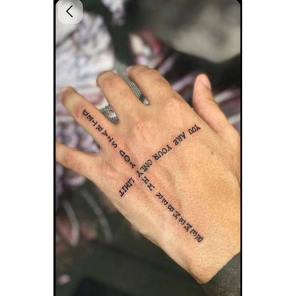 Script Hand Tattoo Temporary Tattoo