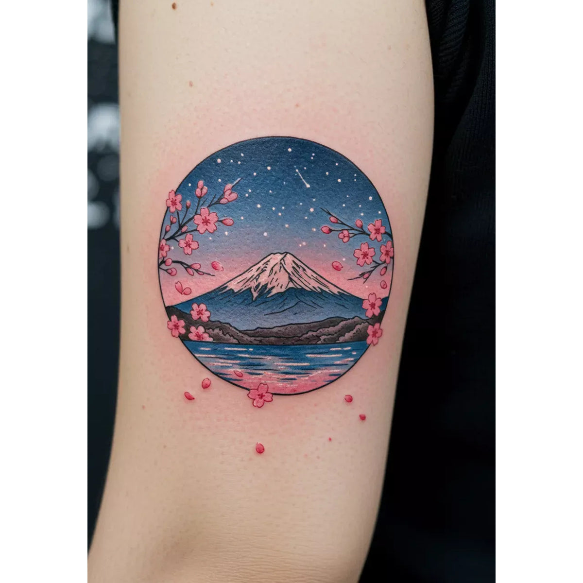 Colorful Ocean Sunset Temporary Tattoo