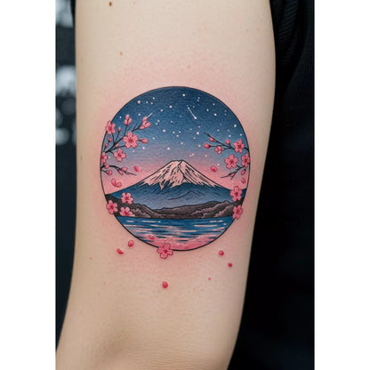 Colorful Ocean Sunset Temporary Tattoo