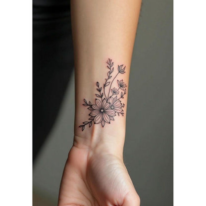 Wildflower Sprig Temporary Tattoo
