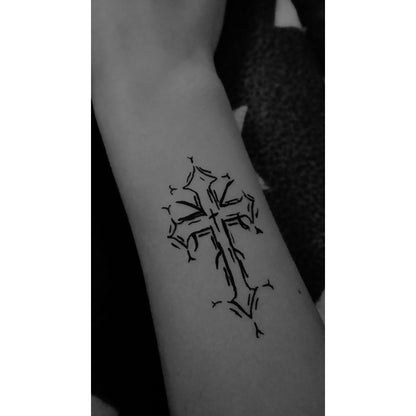 Rune Cross Symbol Temporary Tattoo