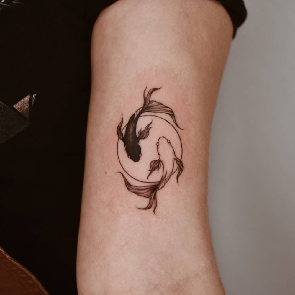 Yin Yang Dragon Temporary Tattoo