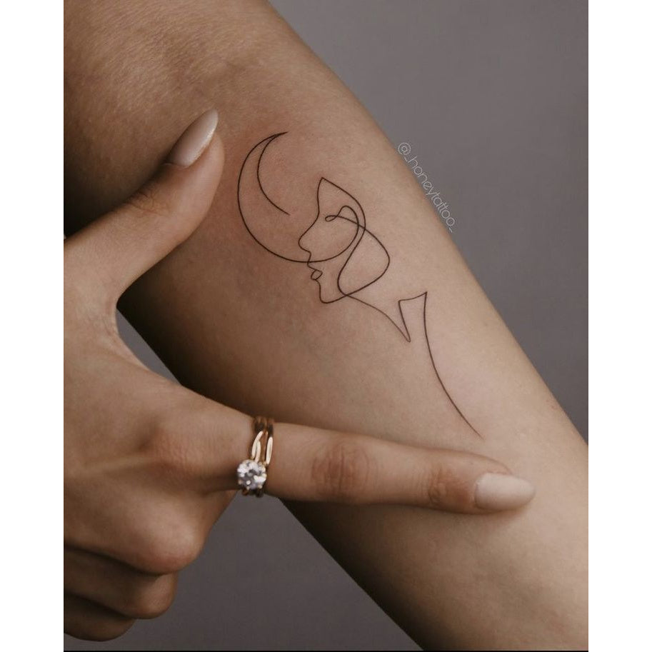 Abstract Line Curves Temporary Tattoo