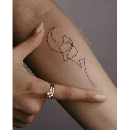 Abstract Line Curves Temporary Tattoo