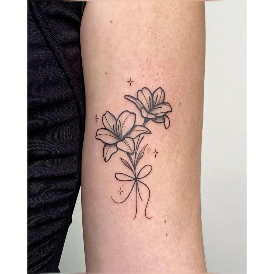 Delicate Flower Stem Temporary Tattoo