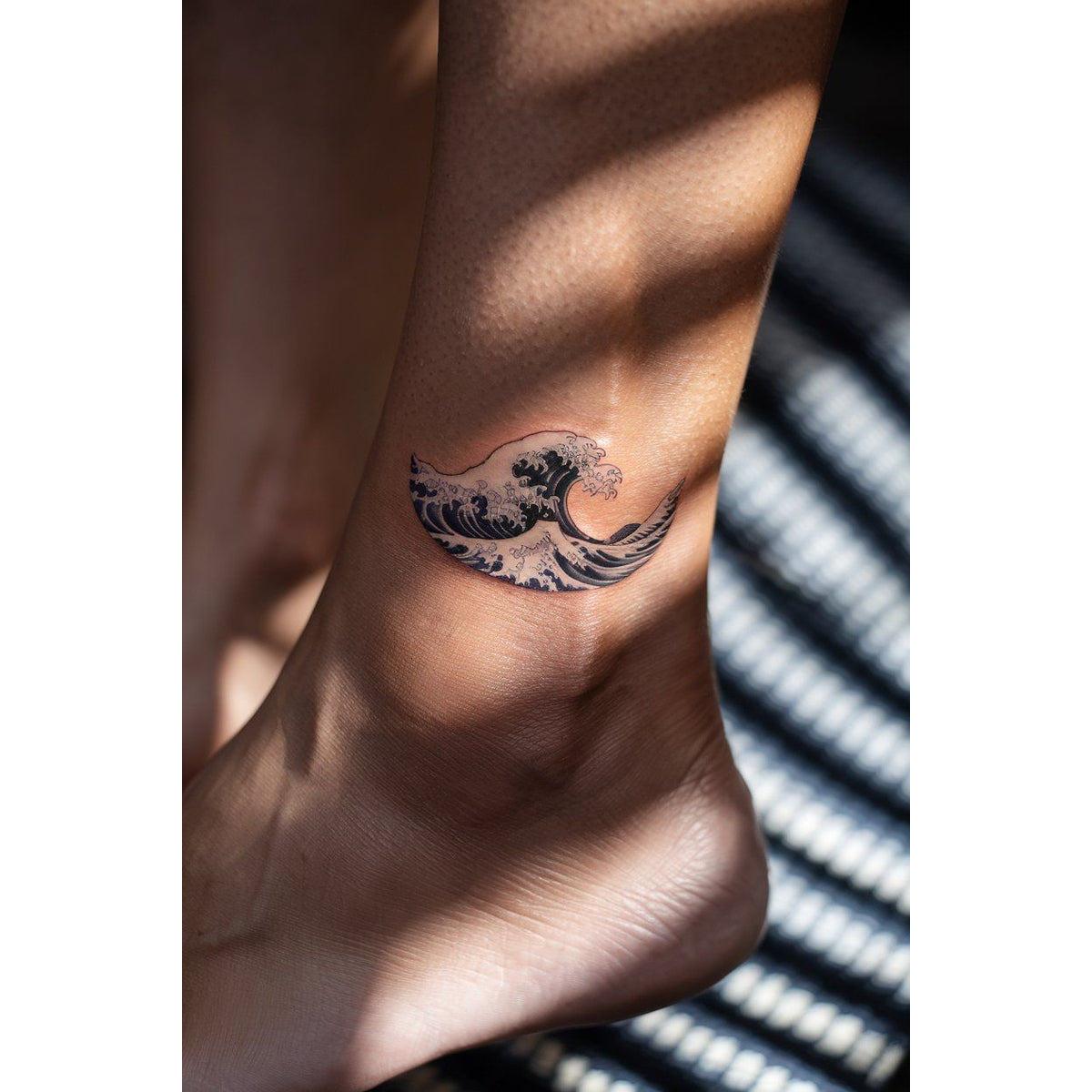Cat and Crescent Moon Temporary Tattoo