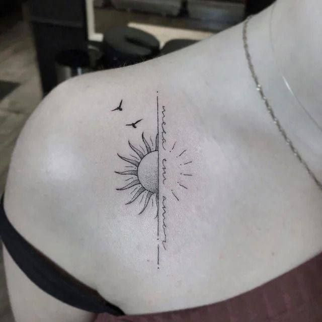 Sun and Moon Balance Temporary Tattoo