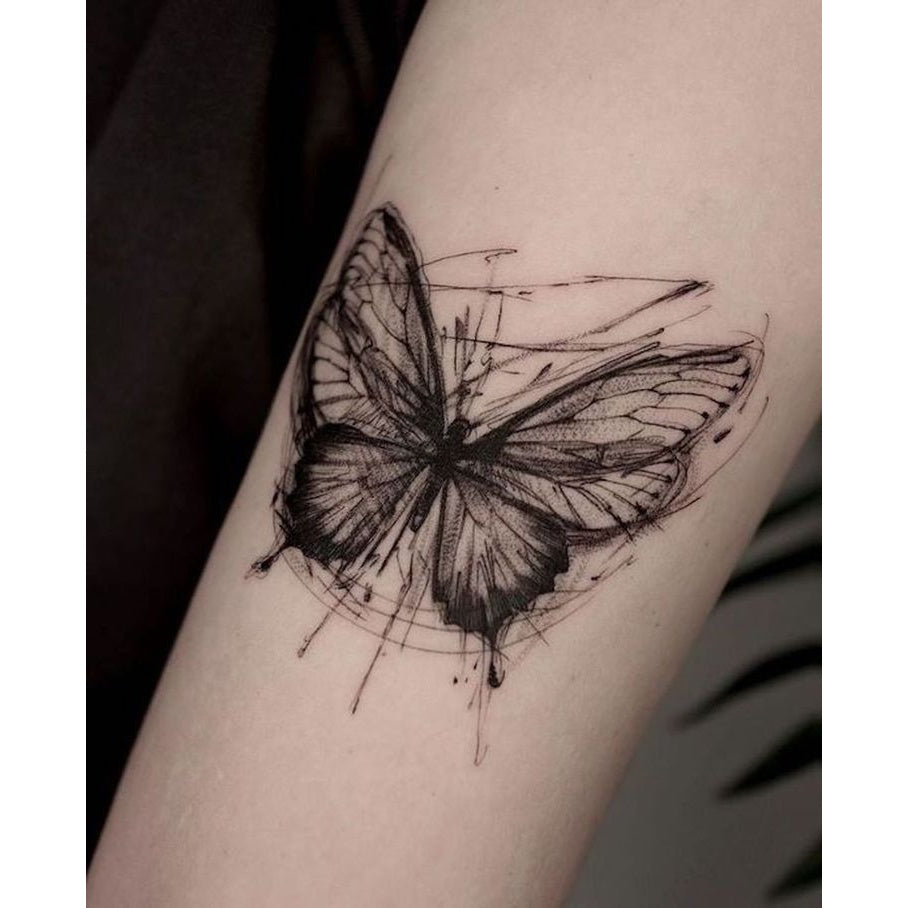 Framed Portrait Temporary Tattoo