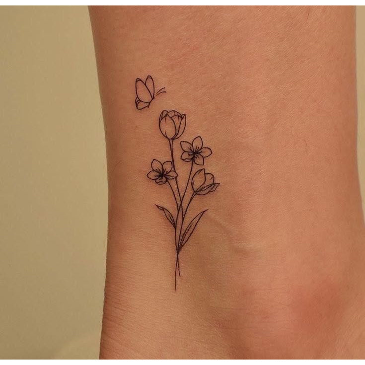 Floral Stem Temporary Tattoo Set