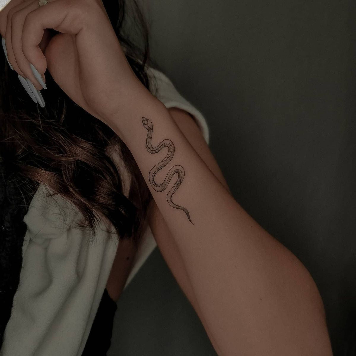 Curved Snake Temporary Tattoo