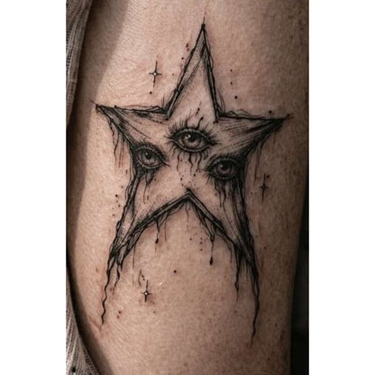 Floral Line Art Temporary Tattoo
