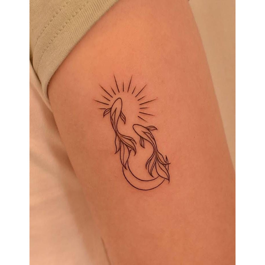 Sunflower Crescent Temporary Tattoo