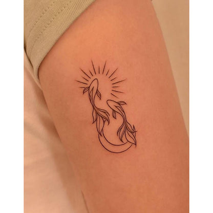 Sunflower Crescent Temporary Tattoo