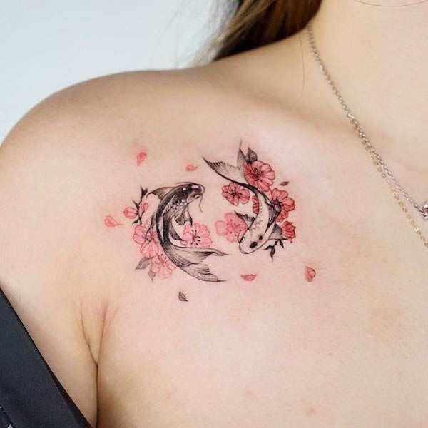 Red Floral Temporary Tattoo